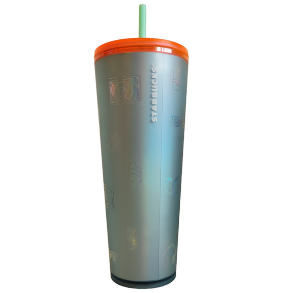 Starbucks 2022 Back to School soft touch icon emoji blue venti tumbler cup - Picture 1 of 3